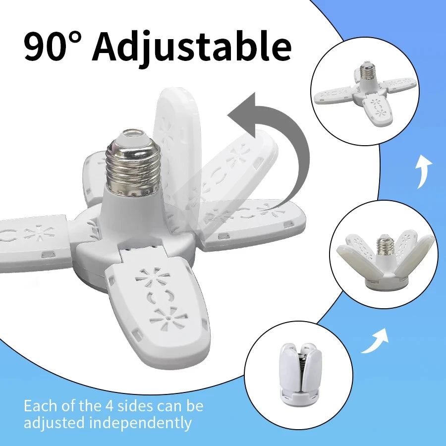 28W Fan Shape LED Bulb E27 LED Lamp Foldable 220V 110V Light Bulbs For