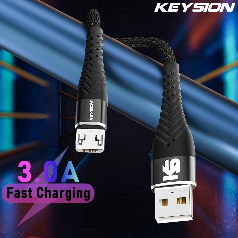 KEYSION 3A Micro USB Cable For Samsung S7 S6 Redmi Note 5 Fast