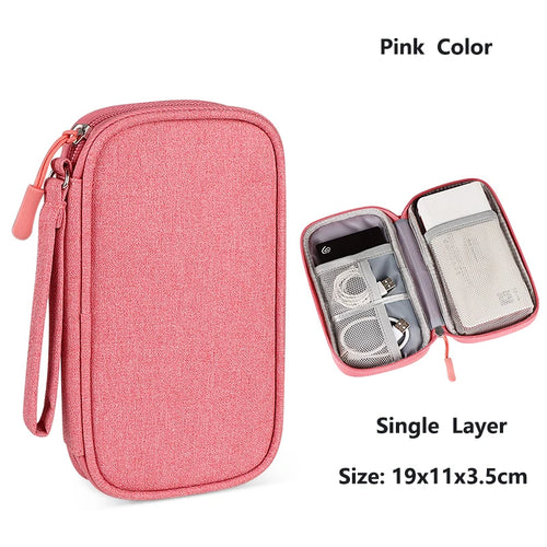 Data Cable Storage Bag Waterproof Travel Organizer Bag Portable Carry