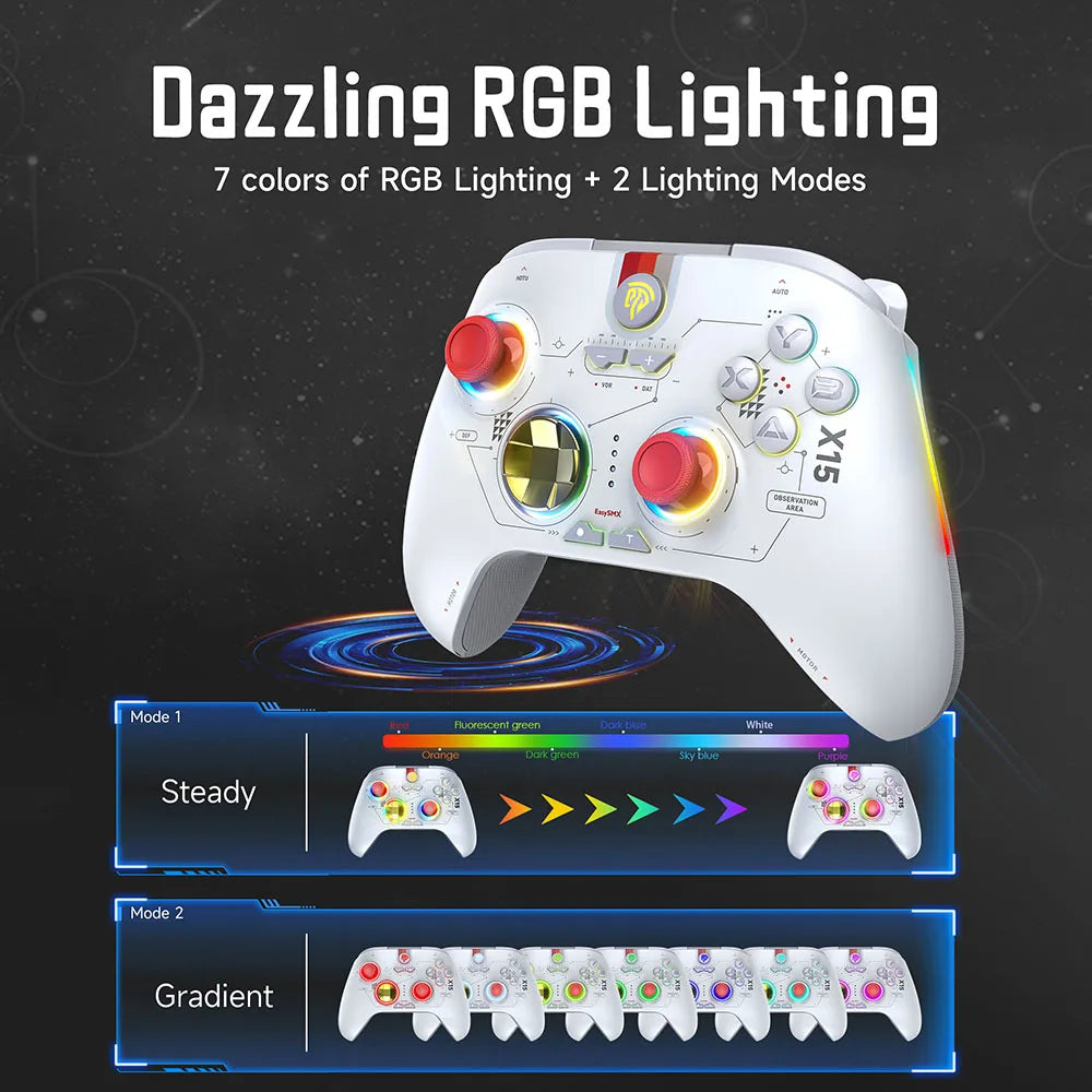 EasySMX X15 RGB Wireless Gamepad, Bluetooth Gaming Controller