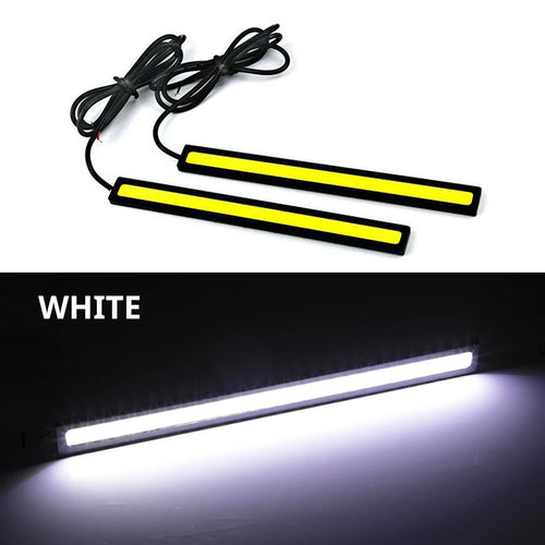 Ultra Thin Bright LED Car COB Daytime Running Lights SuperBright Low