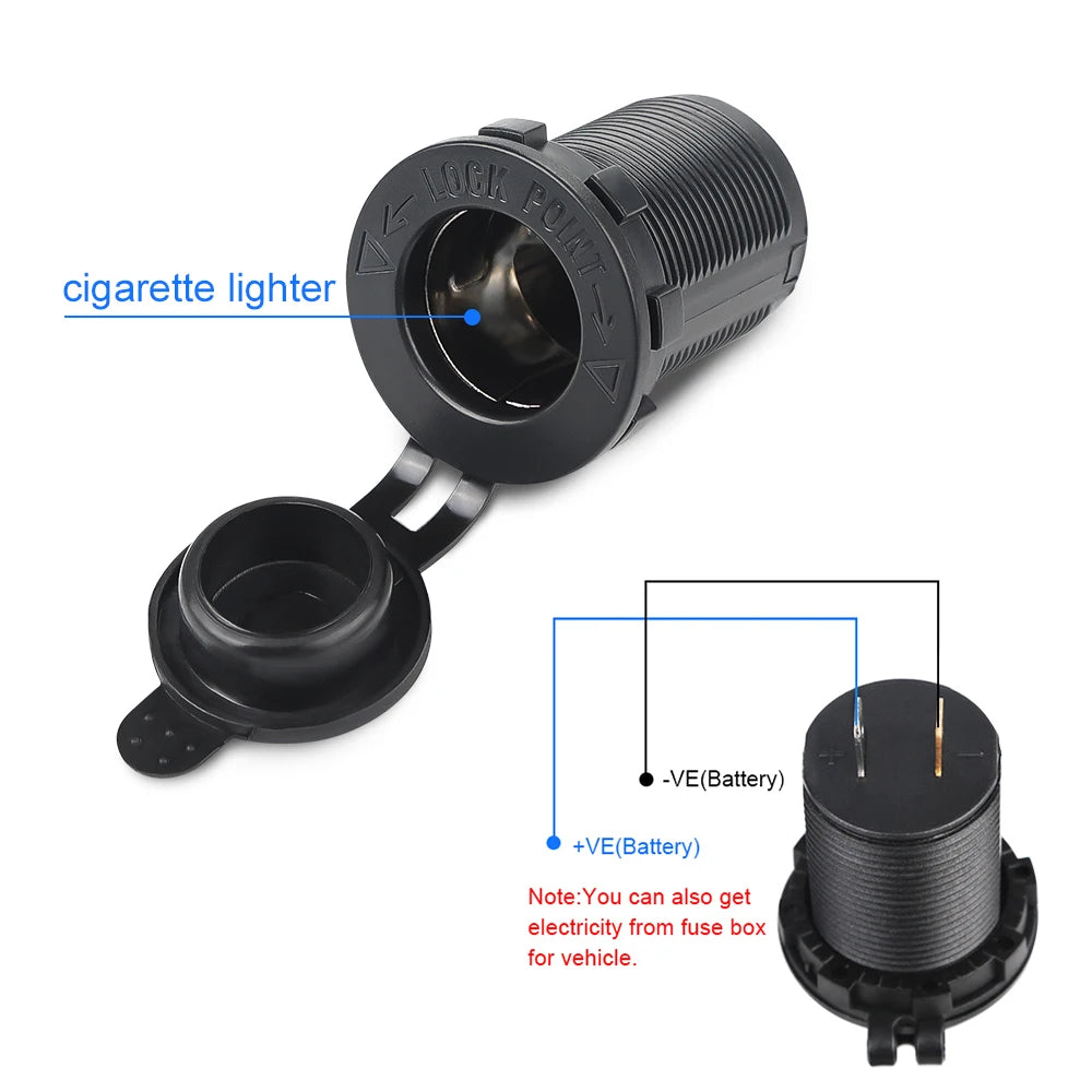 Car Cigarette lighter Socket Automobile 12V-24V Waterproof Adapte