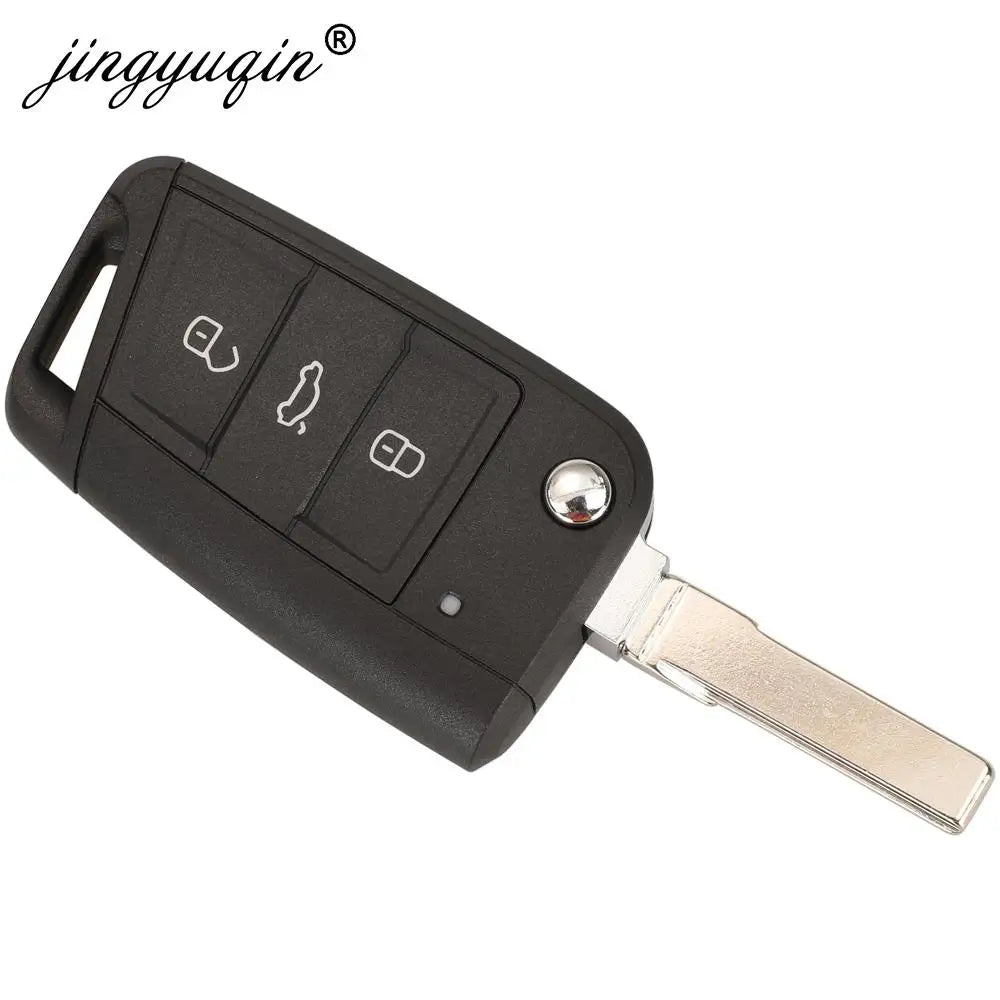 jingyuqin Flip Car Key Shell Case Fob For VW Golf 7 Sportsvan GTI MK7
