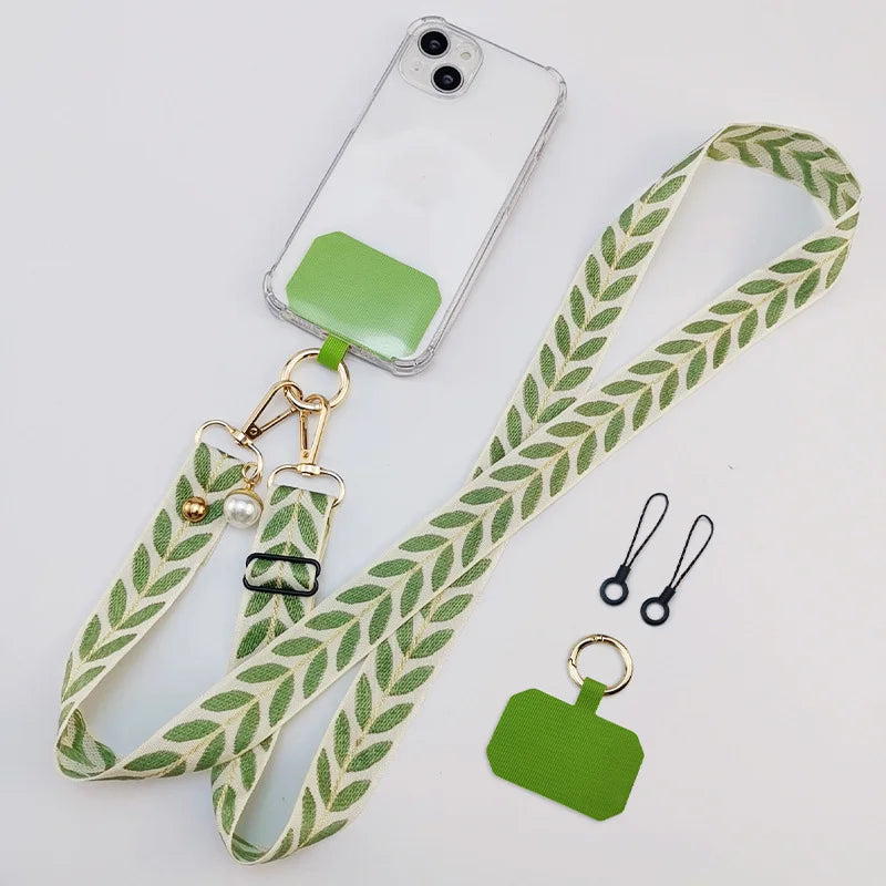Adjustable Crossbody Long Mobile Phone Lanyard Wide Cloth Anti-Lost