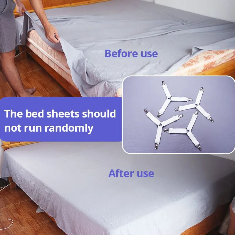 4Pcs/lot Bed Sheet Fasteners Holder Gadgets for Bed Sheet Organizer