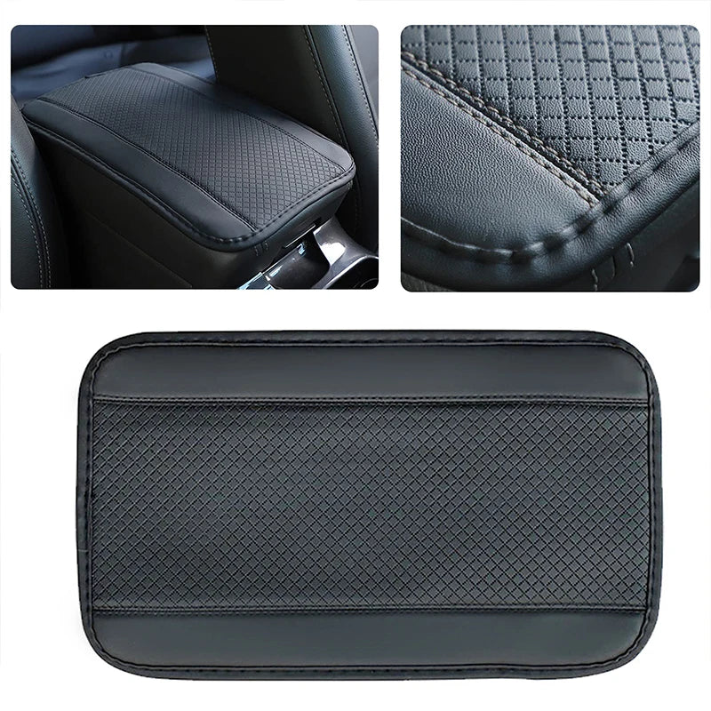 Car Armrest Cover Mat Universal PU Leather Car Interior Central