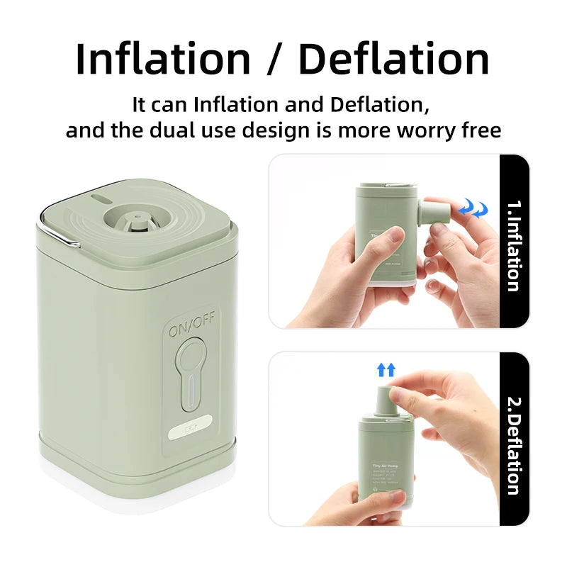 3 in 1 Electric Air Pump with Lights Mini Wireless Air Compressor USB