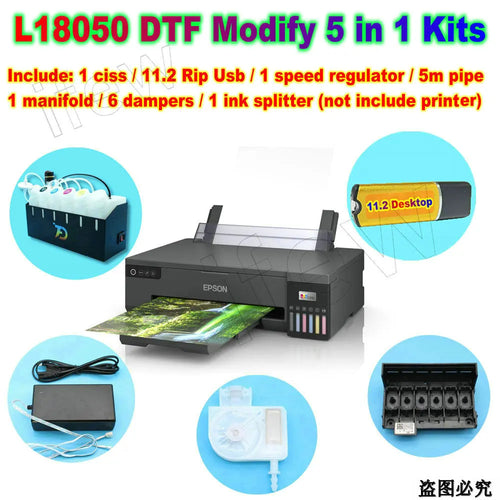 L8050 L18050 DTF CISS Modify Ink System Kit Full Set For Eco-Tank