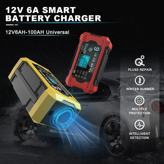 6A 12V Automotive Battery Charger Car and Motorcycle Battery Charging