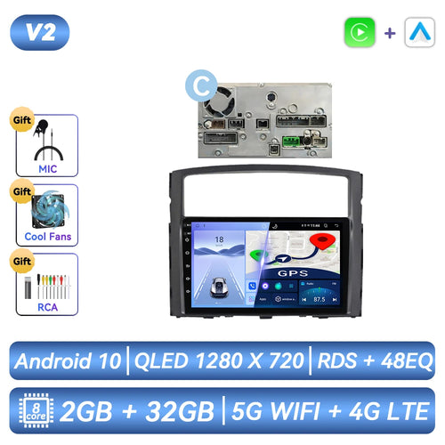 For Mitsubishi Pajero 4 2006-2014 Car Radio Android Automotive