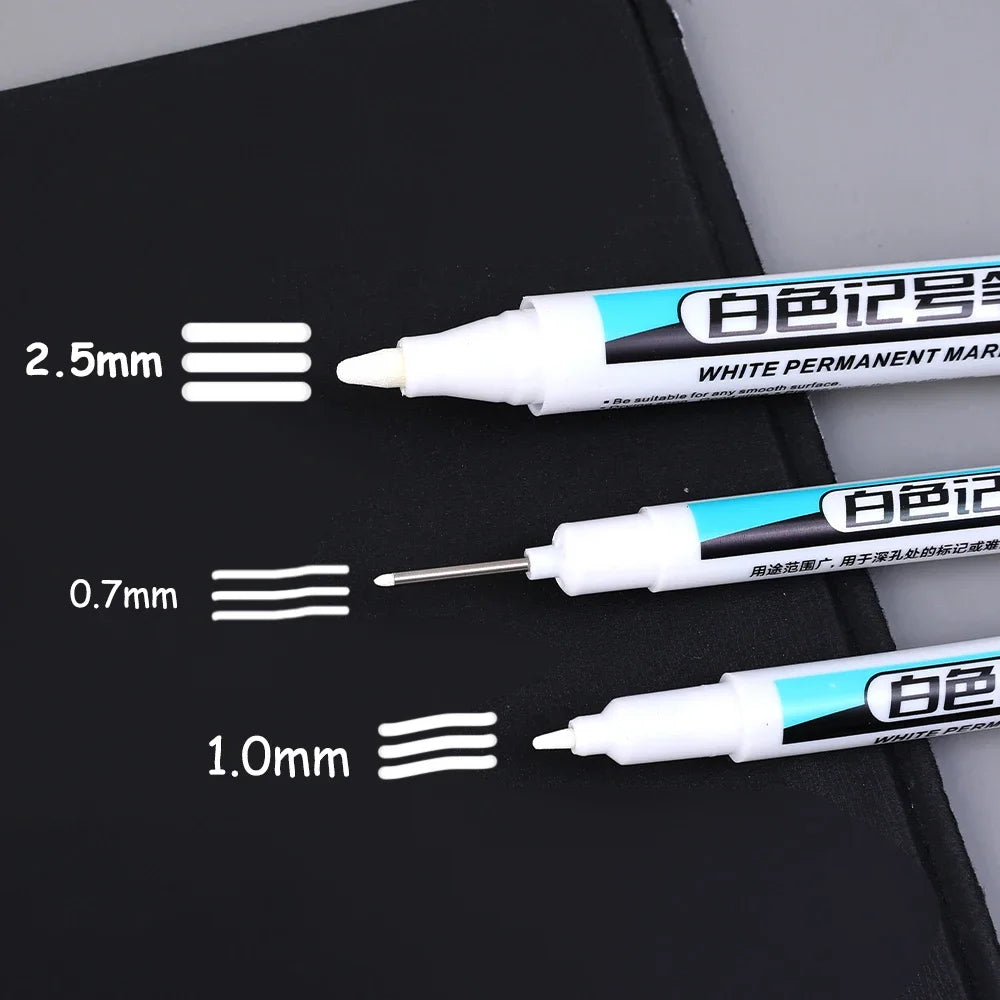 5/1Pcs Oily White Marker Pen Graffiti Pens Waterproof Permanent Gel