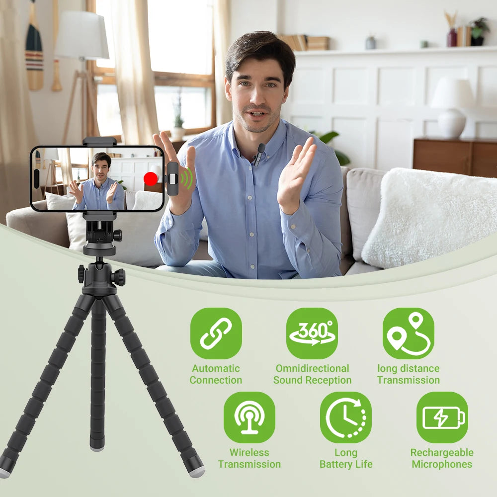 Basix 2.4G Wireless Lavalier Microphone Portable Audio Video Recording