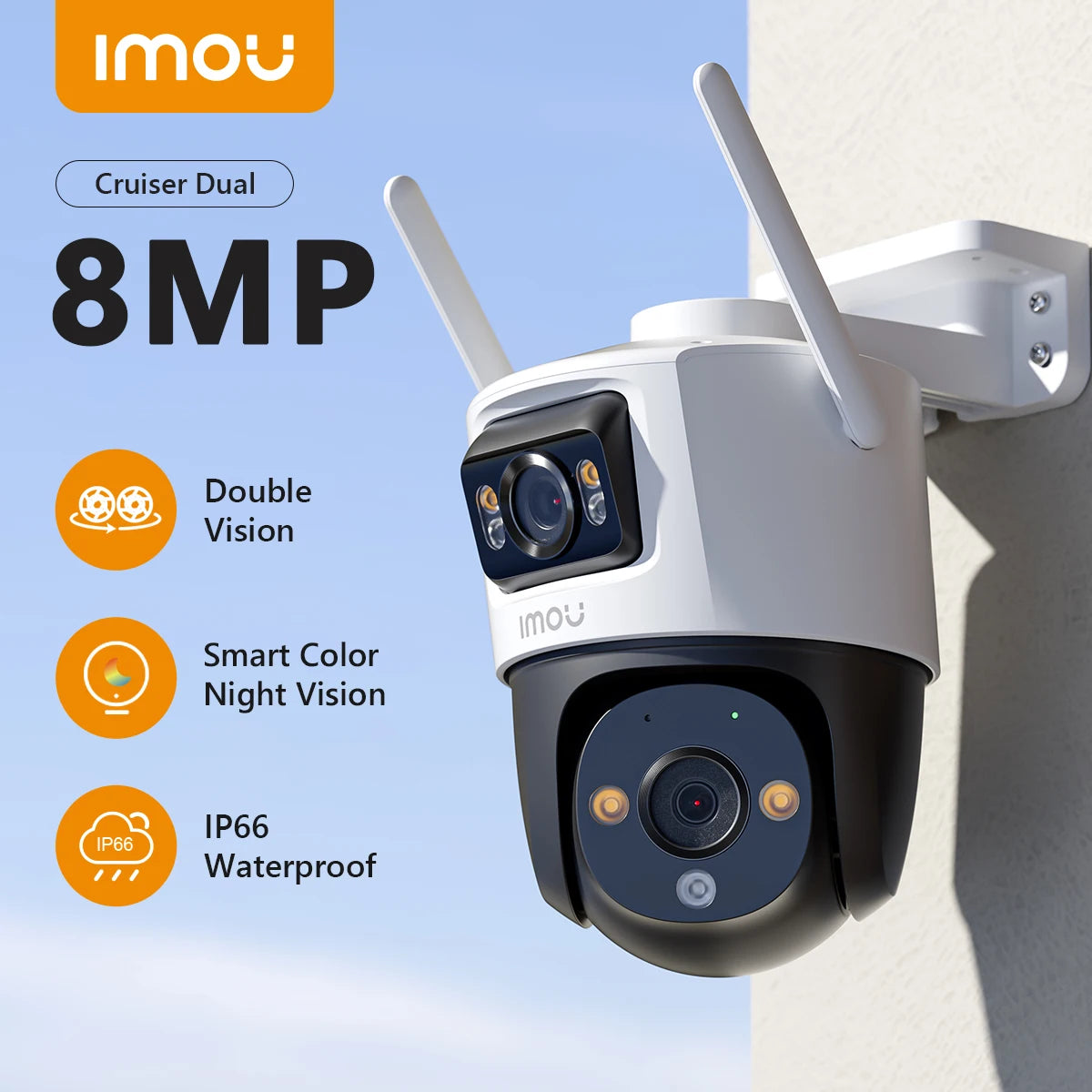 IMOU Cruiser Dual 8MP Dual Lens WiFi Camera Wifi 6 Zoom AI Human