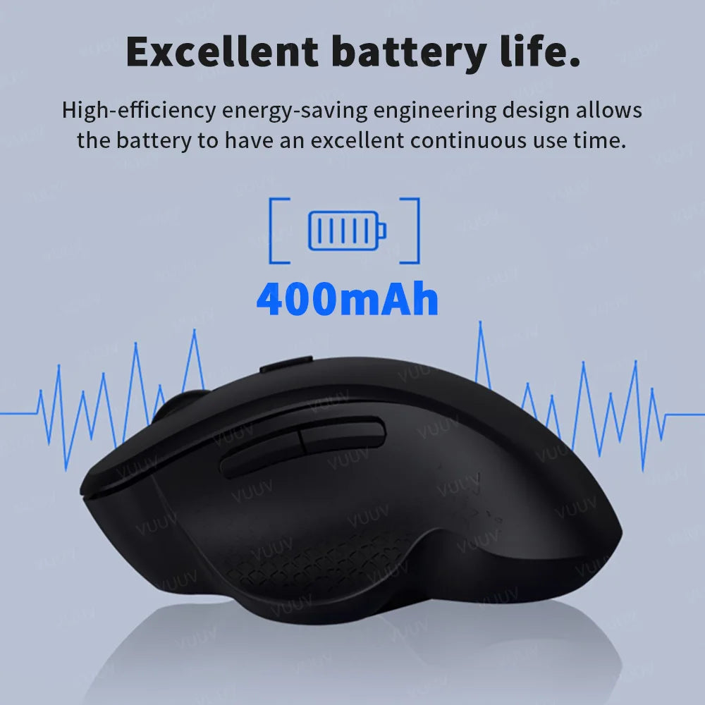 Ergonomic Rechargeable Wireless Bluetooth Mouse for PC Computer Laptop