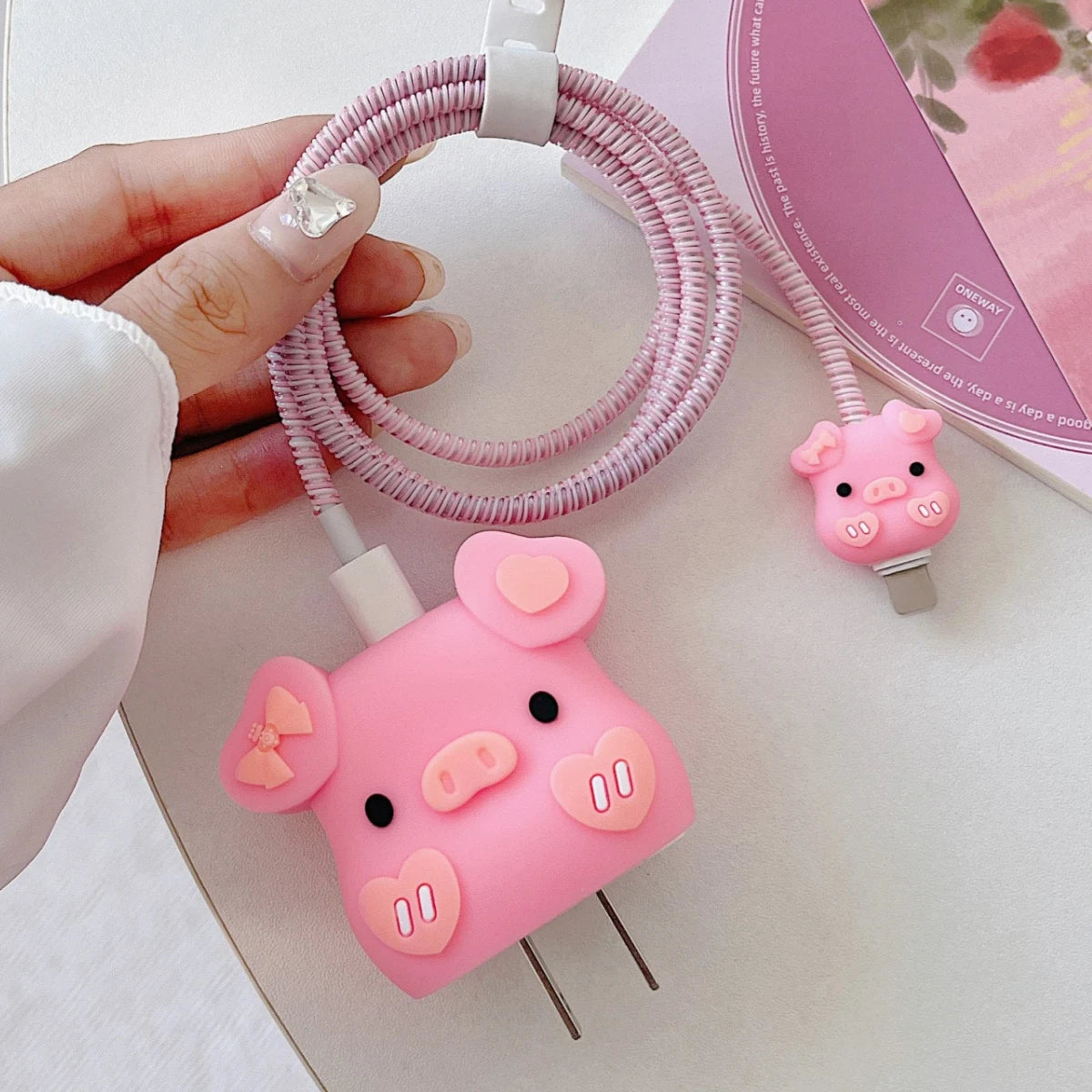 4pcs Cute Charging Data Cable Protector For iPhone 18/20w Charger