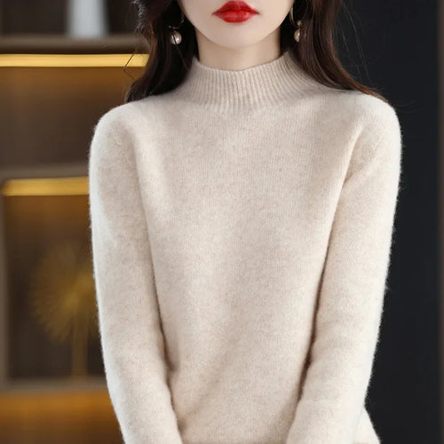 Autumn Winter Women Sweater Korean Fashion Warm Bottoming Shirts Half