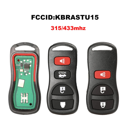 jingyuqin 315/433MHZ 3/4 Buttons Car Entry Remote Key For