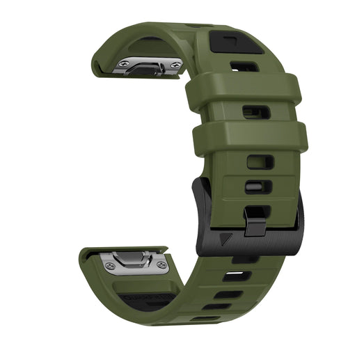 QuickFit 26mm 22mm Two Tone Silicone Strap For Garmin Fenix 8 E 7X 7 6