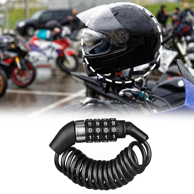 Motorcycle Bicycle Anti-Theft Chain 4-Digit Password Combination