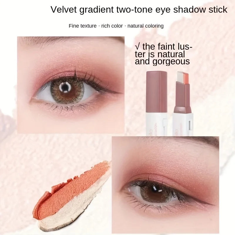 Two Color Gradient Eye Shadow Stick Three Dimensional Natural  Without