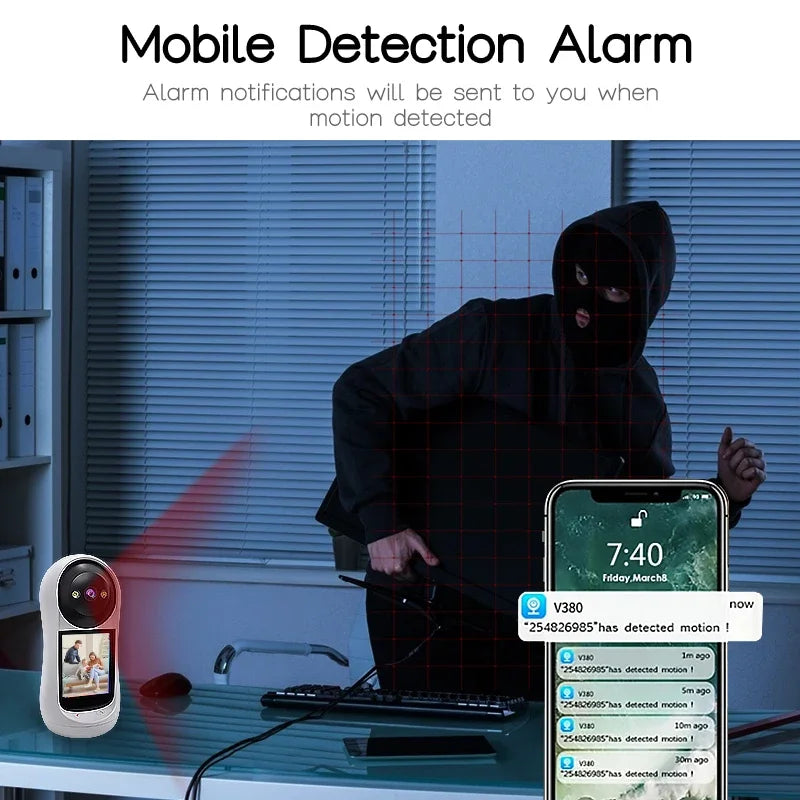 2.8 Inch Wifi Vedio Baby Monitor 8MP Surveillance IP Camera IPS Screen