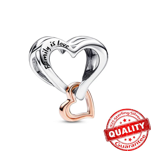 New Arrival 925 Sterling Silver Love You Mom Entwined Infinite Hearts