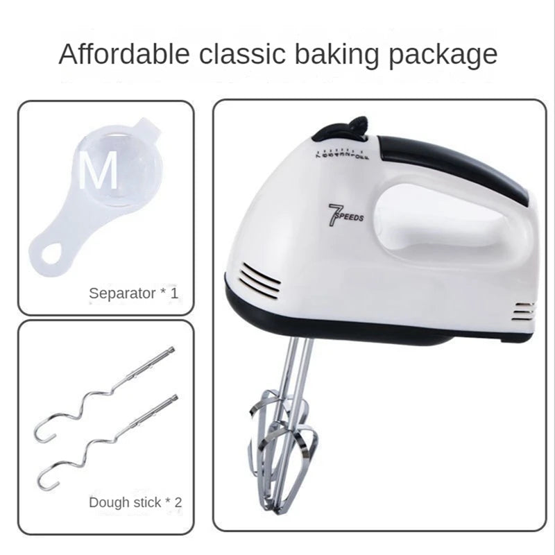 Electric Egg Beater Automatic Hand Mixer Blender 7 Gear Baking Whisks