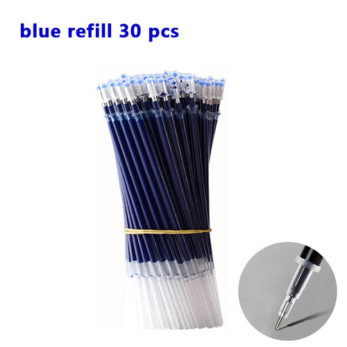 Gel pens Set Black Blue Red Refill Gel Pen Bullet Tip 0.5mm School &