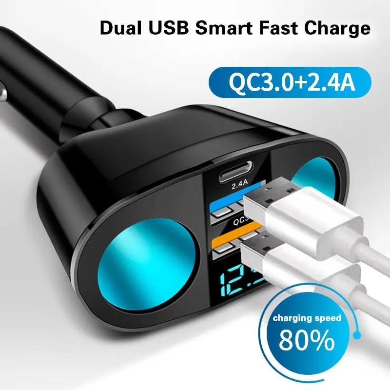 Multiple Devices Can Be Charged at the Same Time with Digital Display