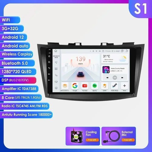 Hizpo Car Radio Multimedia Player For Suzuki Swift 4 2011 2012 2013