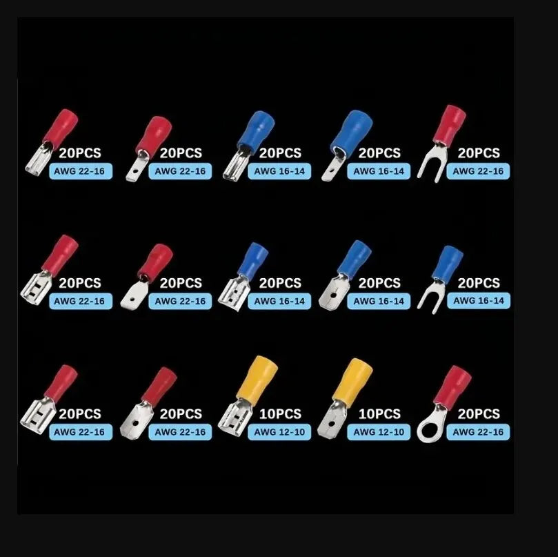 280PCS Wiring Cold Crimp Terminals Boxed PVC Insulated Terminal Block