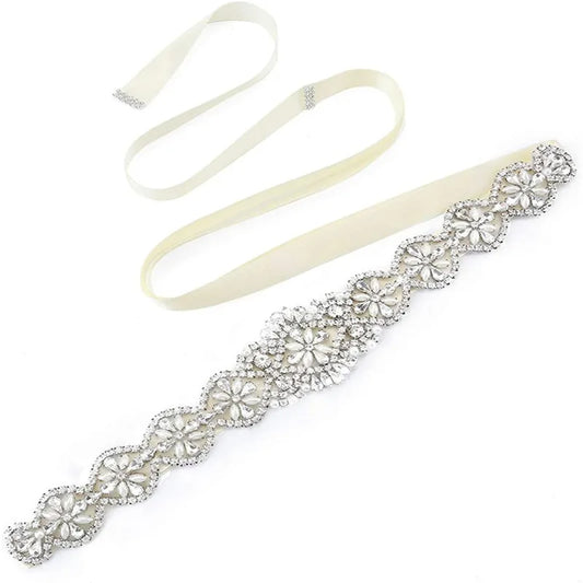 Bridal Belts Bling Wedding Women Handmade Jewelry Silver Rhinestone