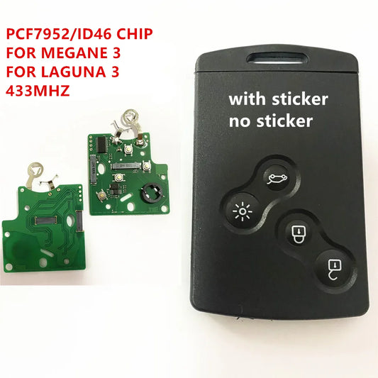 Hands Free Card Car Remote Control Key For Renault Megane3 Fluence