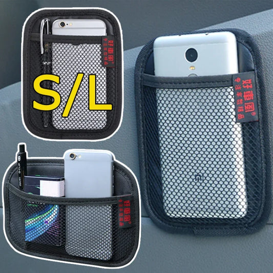 Small Car Net Pocket Leather Oxford Fabric Mesh Bag Phones Coins Keys