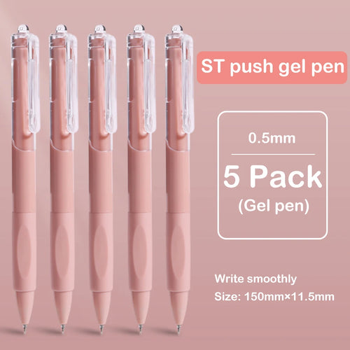 5 pcs gel pen ins smooth press quick-drying  0.5mm black pen ballpoint