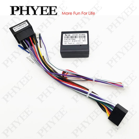 Radio Wiring Harness Adapter CAN Bus Decoder 16 Pin Plug to ISO