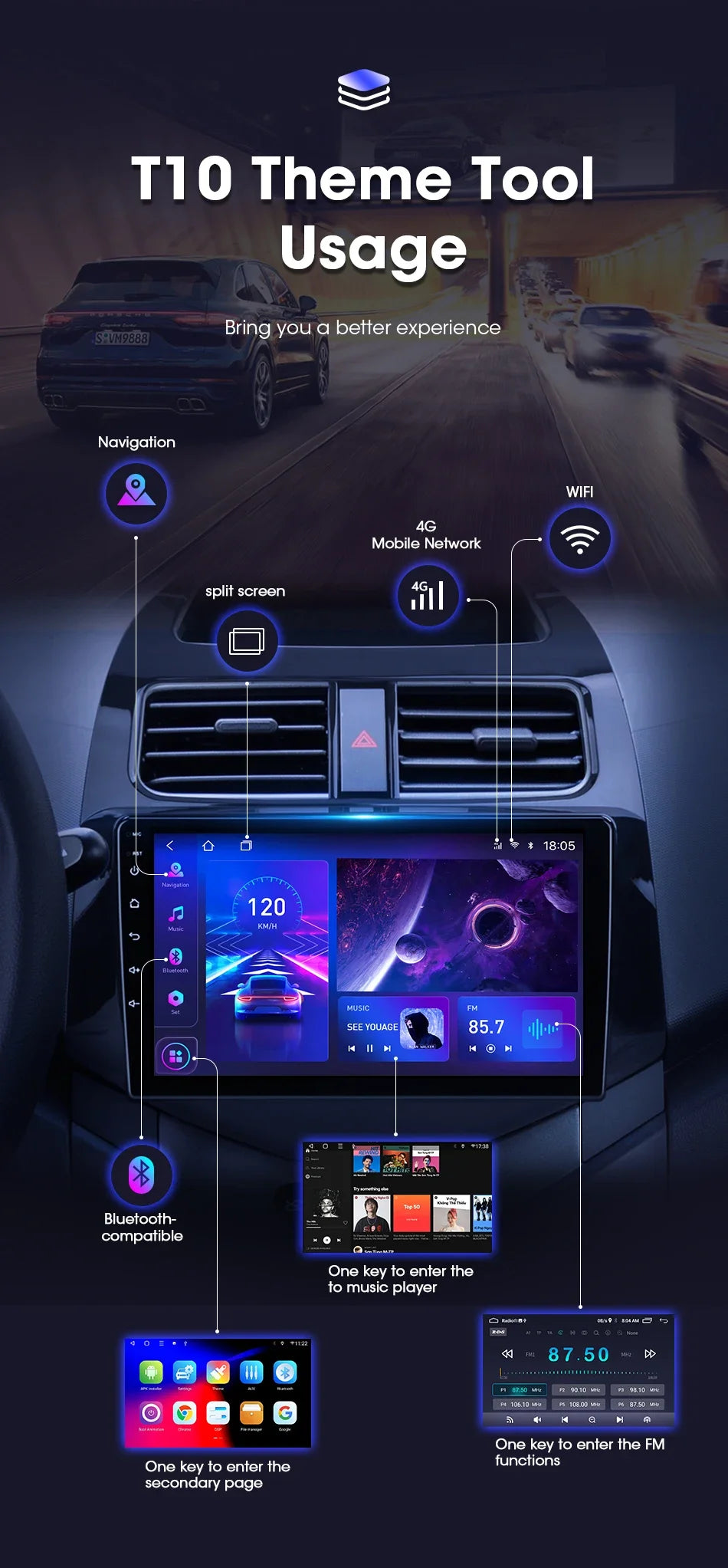 JMCQ 9" Car Stereo Radio For Chevrolet Spark Beat Matiz Creative 2010