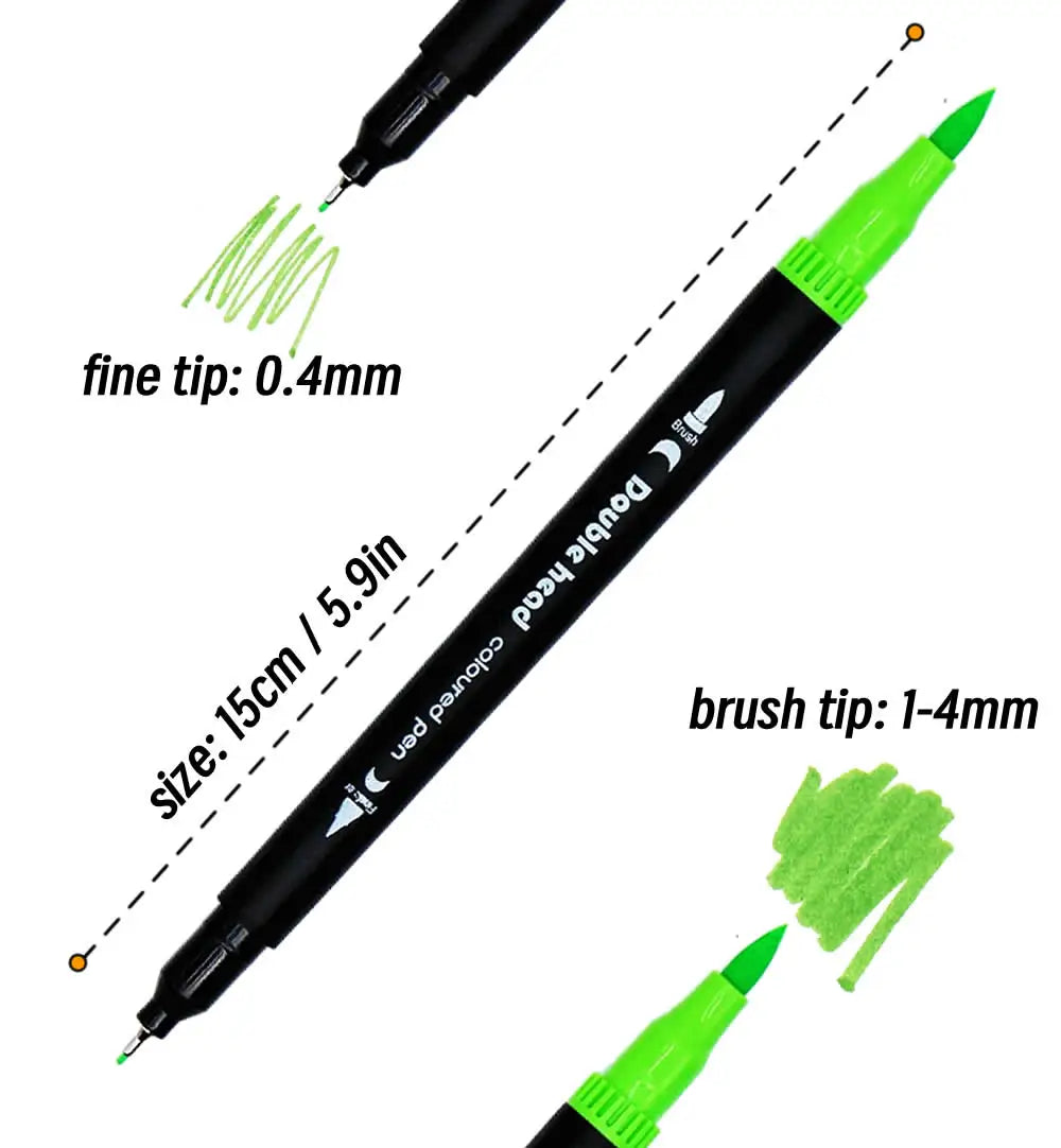 LOLEDE 60 Colors Double Head Markers Tip Art Supplies Drawing Brush