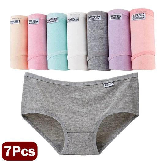 7Pcs/Lot Plus Size Underwear Women's Panties Cotton Girl Brief Sexy