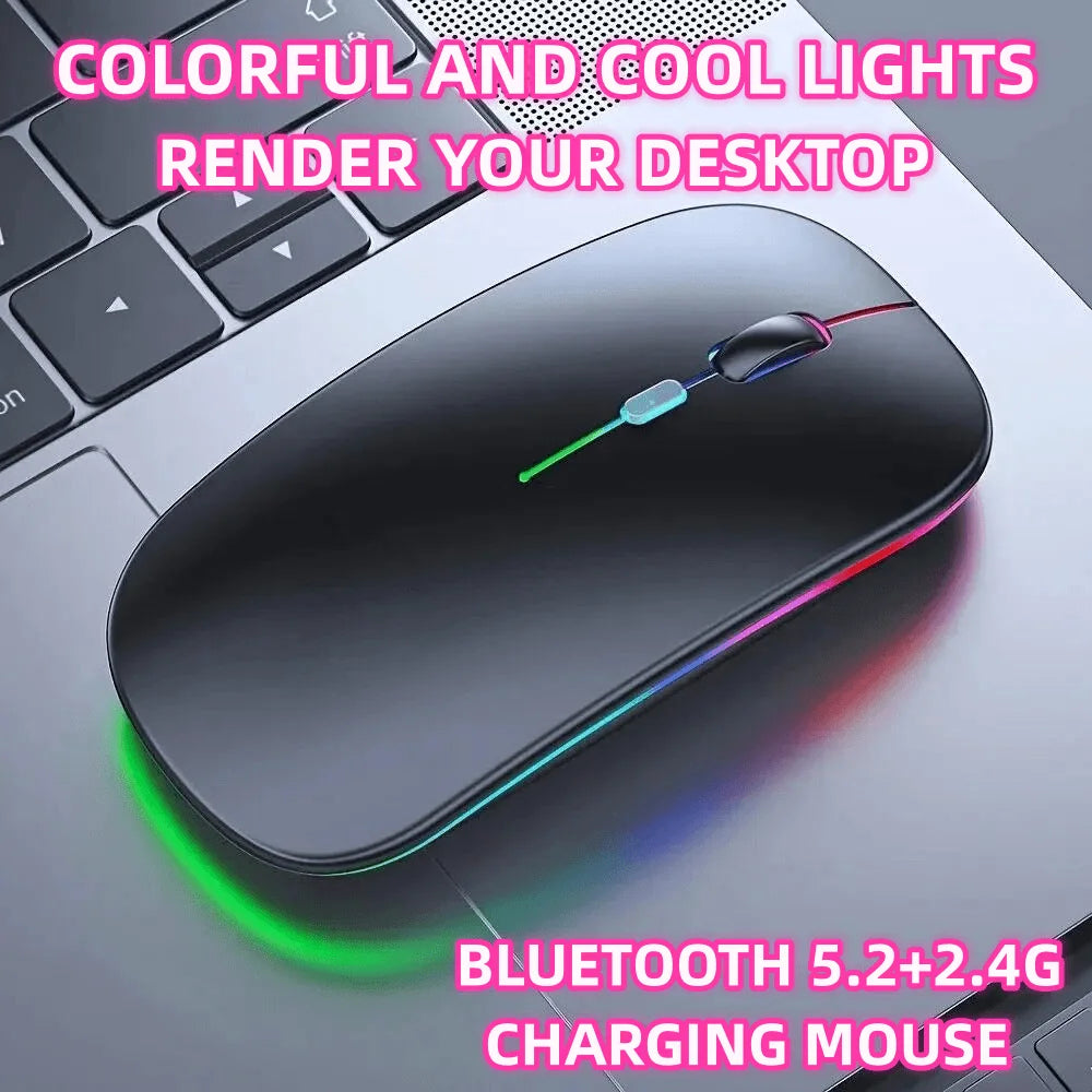 Wireless Mouse Gaming Mouse Backlight USB Compatible RGB Rechargeable