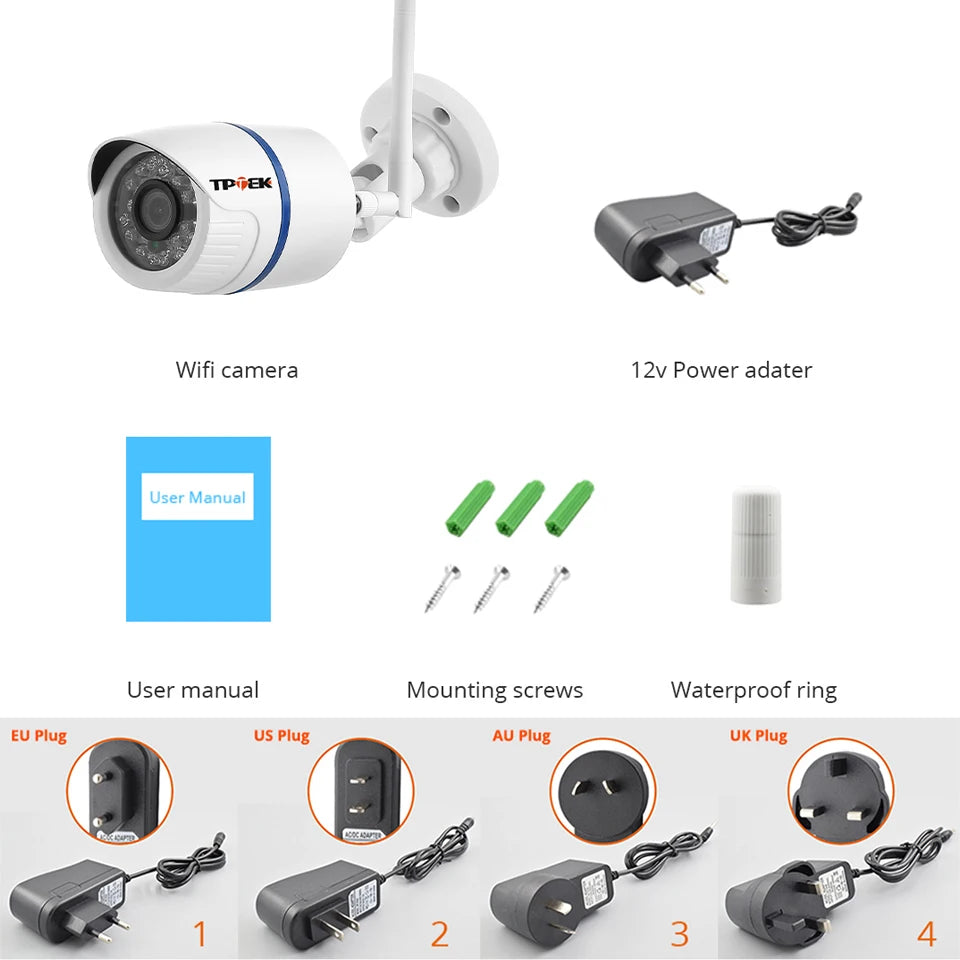 4MP 1080P IP Camera Outdoor WiFi Home Security Camera Wireless