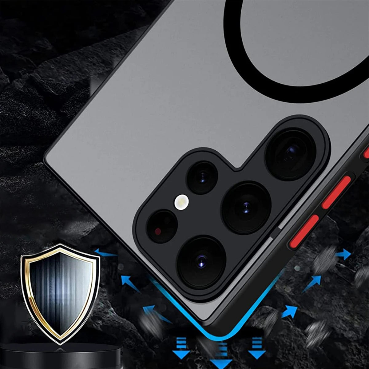 Shockproof Phone Case Magnetic Suction Dropproof Cover Support