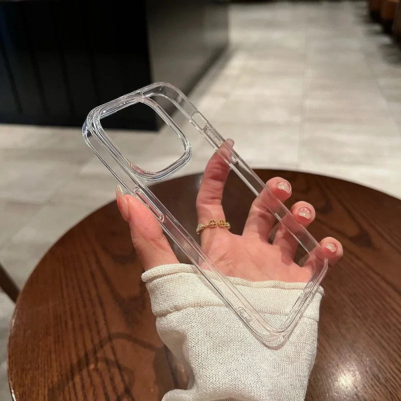 Transparent Shockproof Hard Acrylic Case For iPhone 16 15 14 13 12