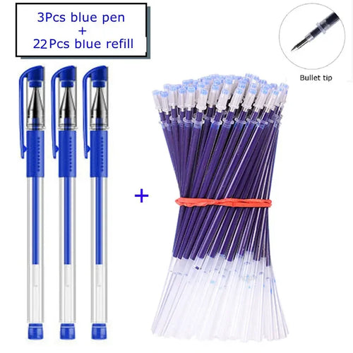 35 PCS Gel Pen Set School Supplies Black Blue Red Ink Color 0.5mm