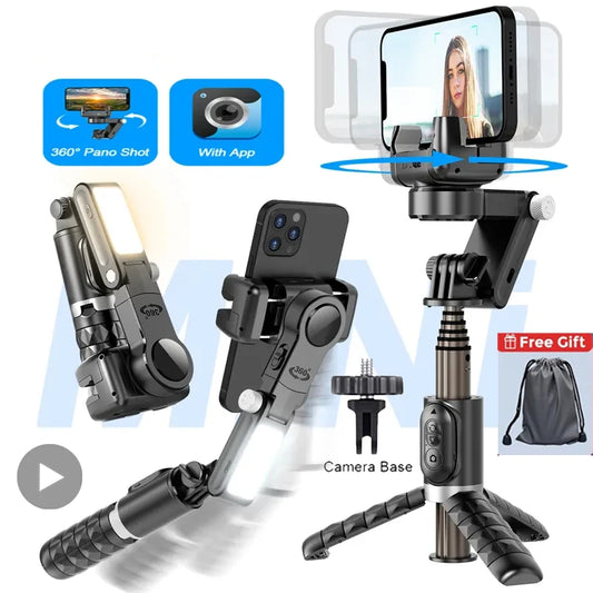 Handheld Gimbal Stabilizer Selfie Stick Tripod For iPhone Android Cell