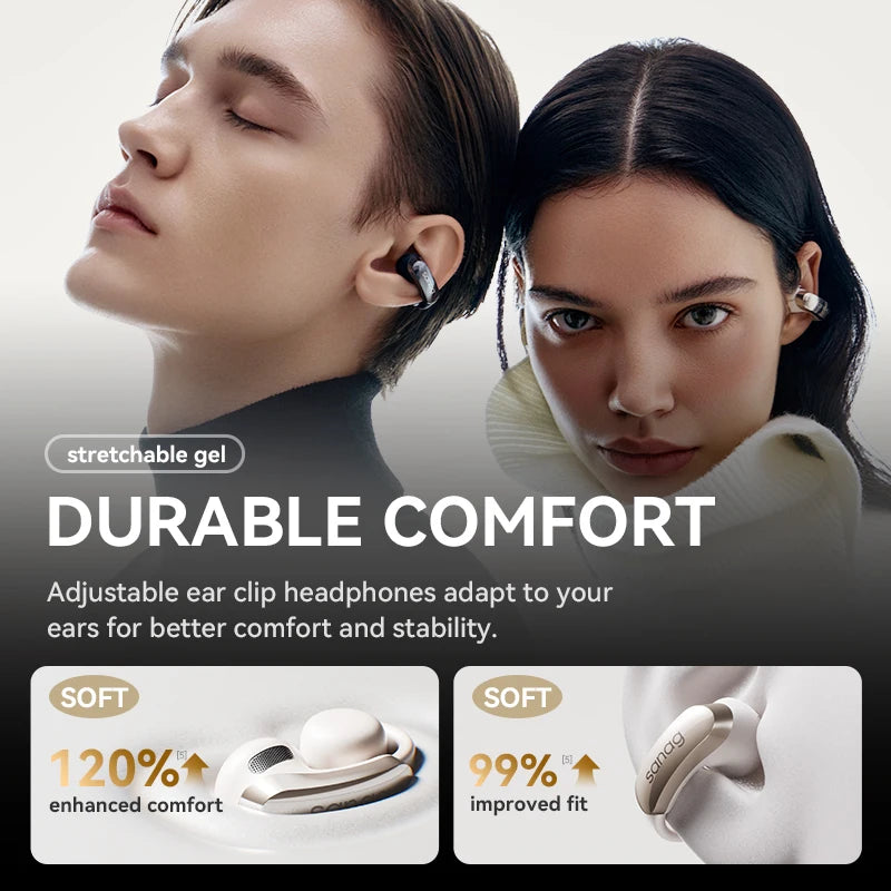 Sanag S9S AI Wireless Earphone OWS Ear Clip Headset Bluetooth 5.4 AI