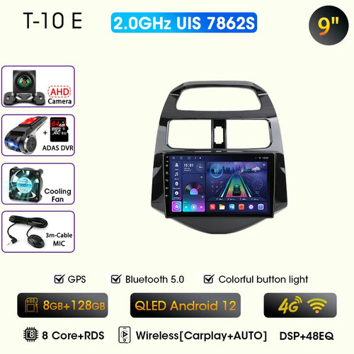 JMCQ 9" Car Stereo Radio For Chevrolet Spark Beat Matiz Creative 2010