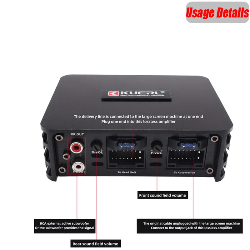 Class AB 4*60W Car Power Amplifier Non-Destructive Installation DSP
