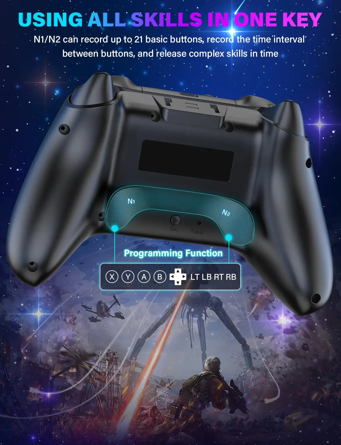 FLIEEP RGB Wireless Controller for Nintendo Switch/OLED/Lite for