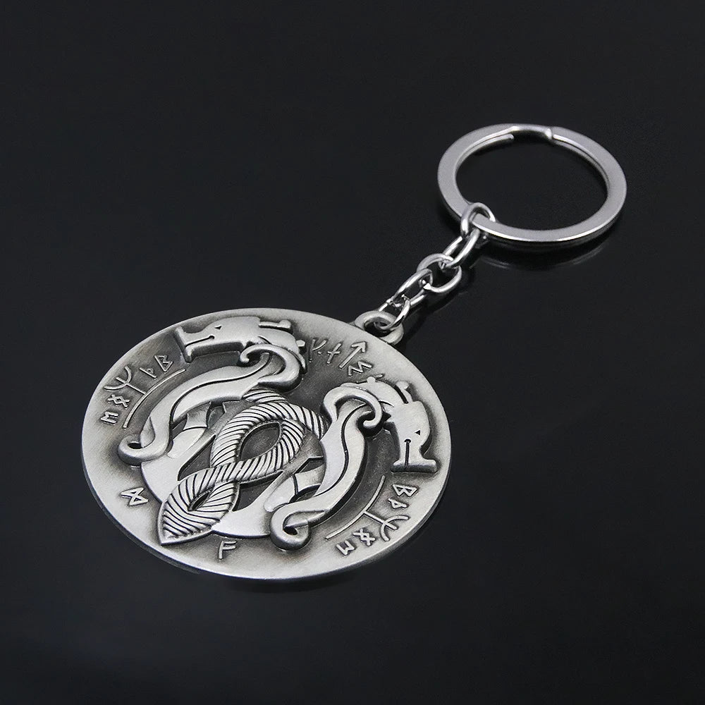 Game God of War Ragnarok Keychain Kratos The World Serpent Jormungandr